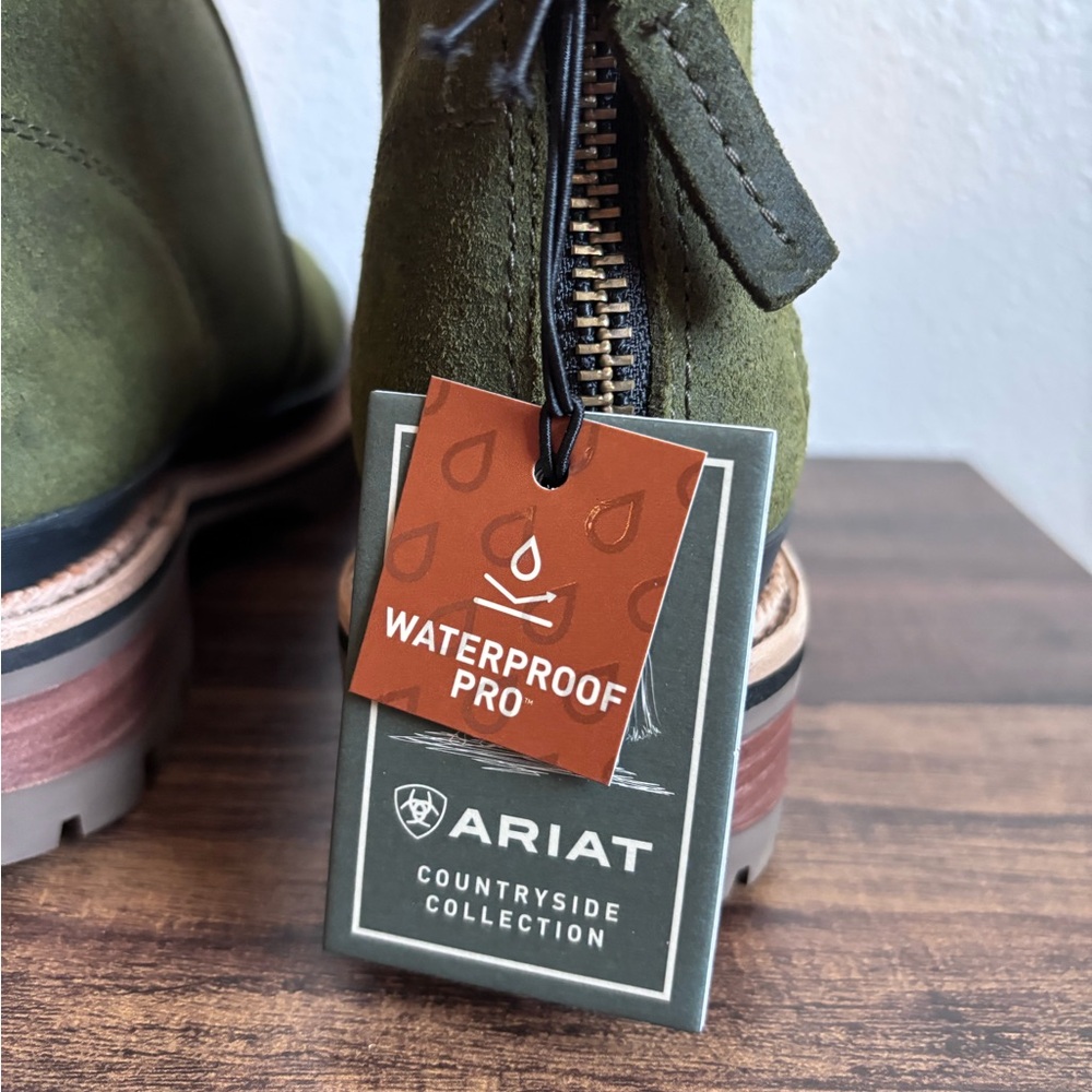 Ariat Olive Green Suede Ankle Booties - Picture 8 of 9